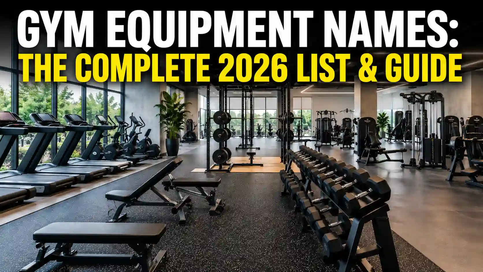 Modern commercial gym interior showing cardio machines, free weights, and strength equipment layout