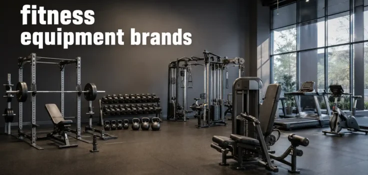 Modern commercial gym showcasing fitness equipment from different categories and brands