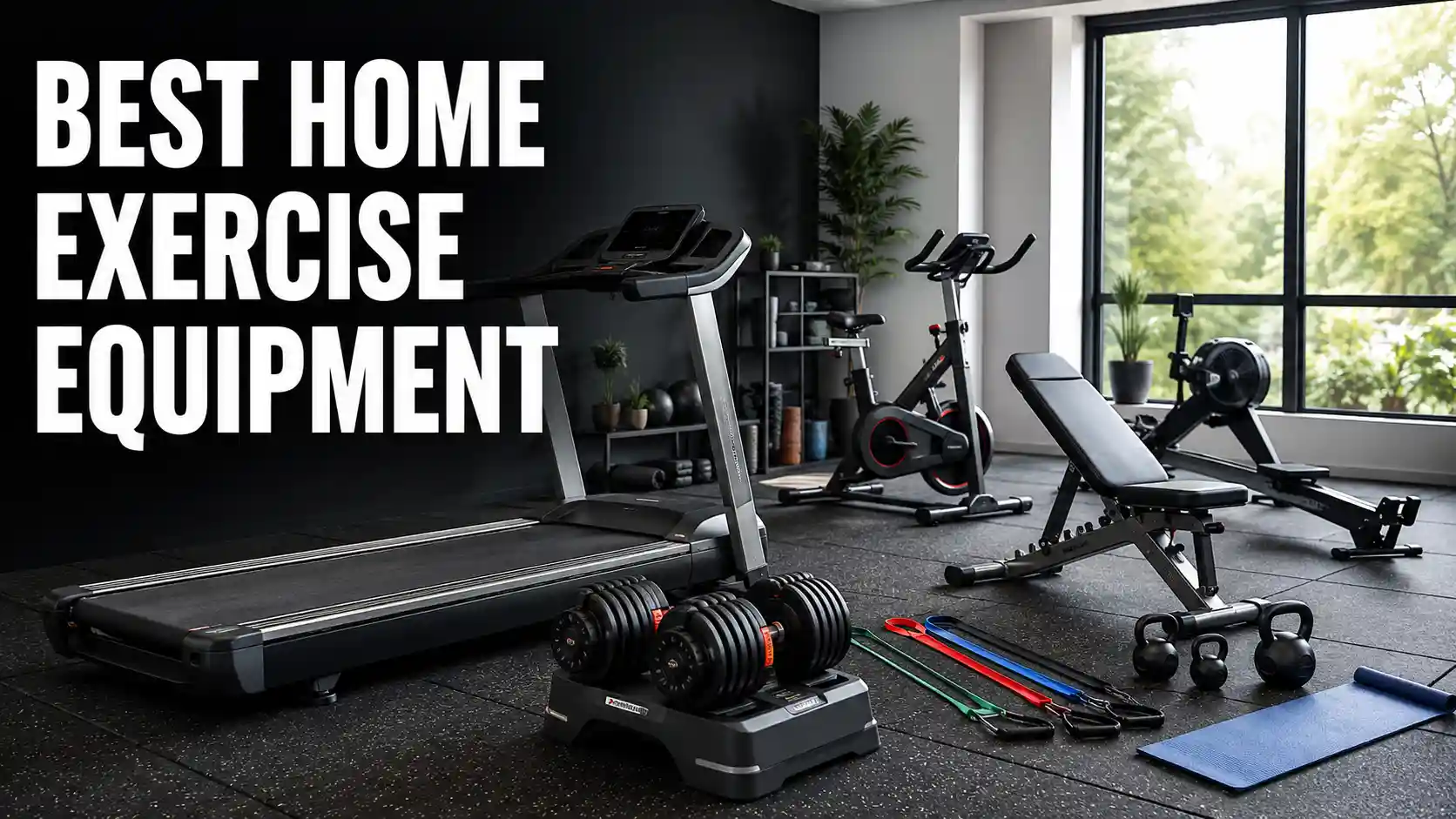 Best home exercise equipment arranged in a modern home gym