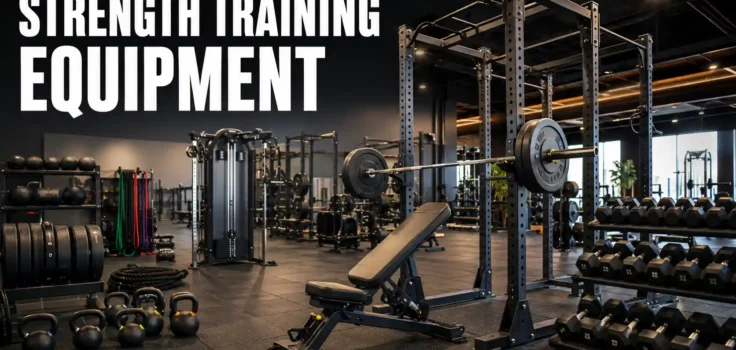 Modern gym with professional strength training equipment