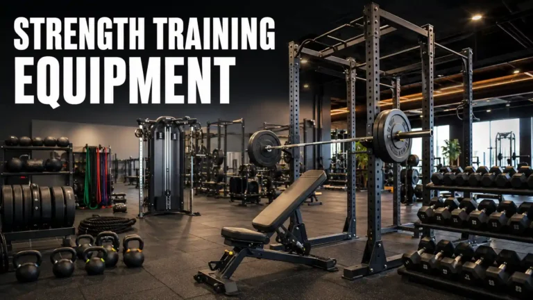 Modern gym with professional strength training equipment